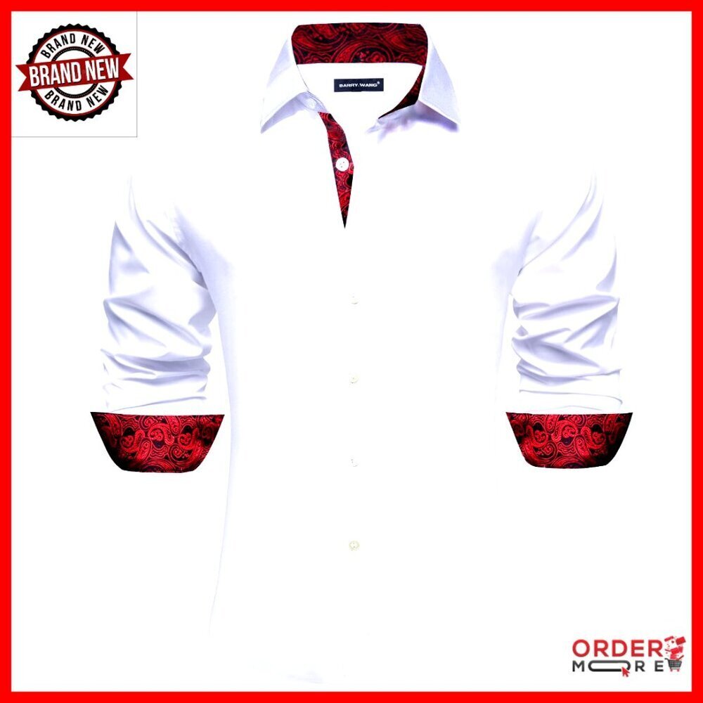 Men's Long Sleeve Button Down Shirt Stretch Formal Casual Dress